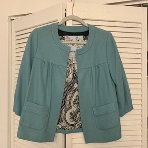 Anthropologie Tabitha Wool Swing Coat Blue